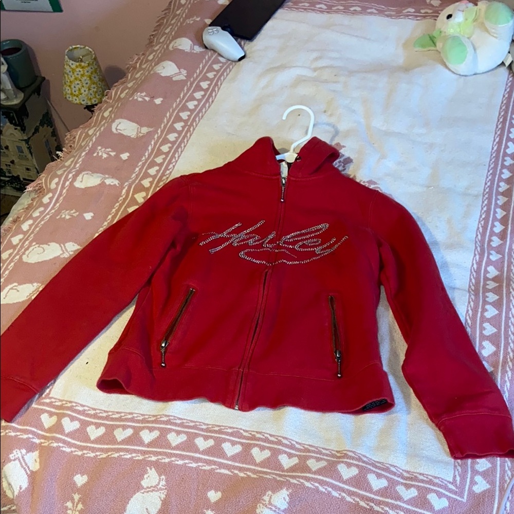 Vintage Harley Davidson Red Zip-Up Jacket